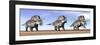 Three Zuniceratops Standing in the Desert-null-Framed Art Print