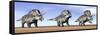 Three Zuniceratops Standing in the Desert-null-Framed Stretched Canvas