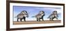 Three Zuniceratops Standing in the Desert-null-Framed Premium Giclee Print