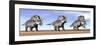 Three Zuniceratops Standing in the Desert-null-Framed Premium Giclee Print