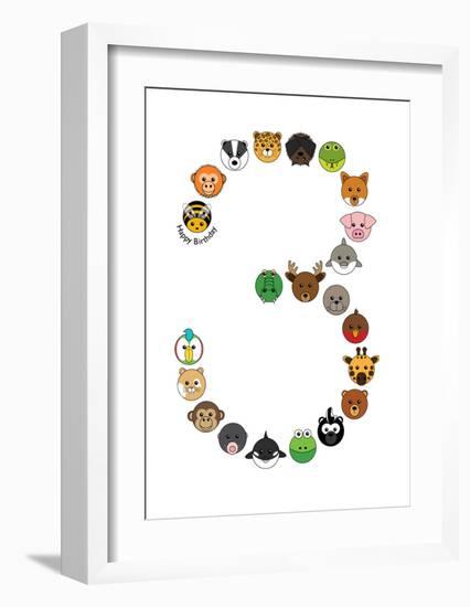 Three-null-Framed Art Print