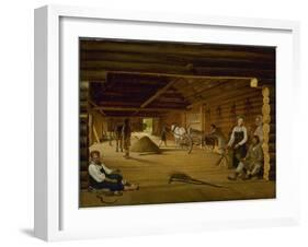 Threshing Barn, 1823-Alexei Gavrilovich Venetsianov-Framed Giclee Print