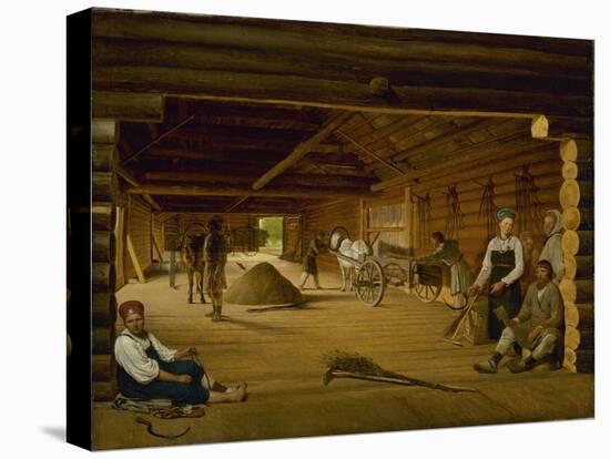 Threshing Barn, 1823-Alexei Gavrilovich Venetsianov-Stretched Canvas