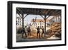 Threshing (Beating) of Wheat, France, 19th Century-null-Framed Giclee Print