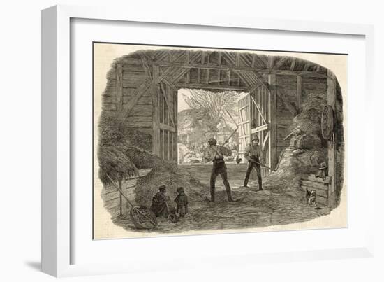 Threshing, Britain-null-Framed Art Print