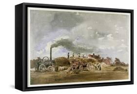 Threshing Corn (Pencil and W/C on Paper)-Peter De Wint-Framed Stretched Canvas