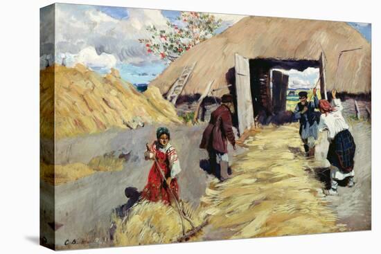 Threshing Floor, 1916-Sergei Arsenevich Vinogradov-Stretched Canvas