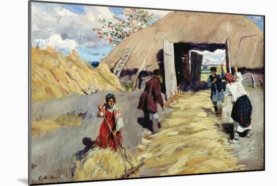 Threshing Floor, 1916-Sergei Arsenevich Vinogradov-Mounted Giclee Print