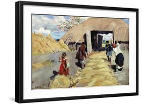 Threshing Floor, 1916-Sergei Arsenevich Vinogradov-Framed Giclee Print