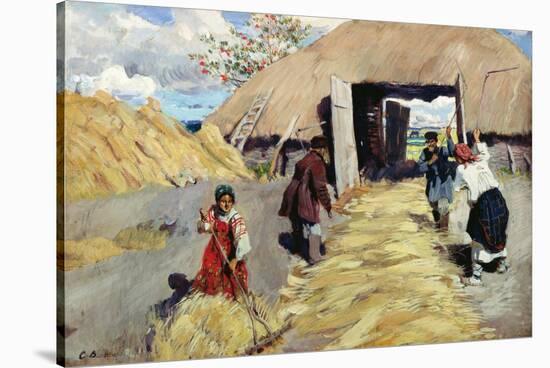 Threshing Floor, 1916-Sergei Arsenevich Vinogradov-Stretched Canvas