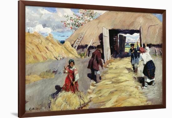 Threshing Floor, 1916-Sergei Arsenevich Vinogradov-Framed Giclee Print