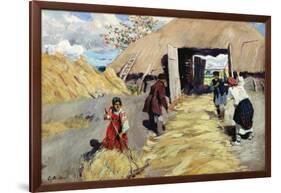 Threshing Floor, 1916-Sergei Arsenevich Vinogradov-Framed Giclee Print