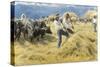 Threshing in the Abruzzi, 1890-Peder Severin Kroyer-Stretched Canvas