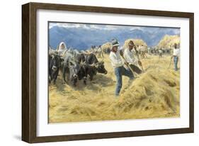 Threshing in the Abruzzi, 1890-Peder Severin Kroyer-Framed Giclee Print