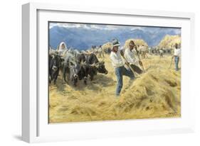 Threshing in the Abruzzi, 1890-Peder Severin Kroyer-Framed Giclee Print