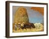 Threshing of Wheat, 1865-1867-Eugenio Cecconi-Framed Giclee Print