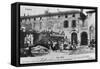 Threshing of Wheat with Steam Engine in Front of Casa Natta in Pombia-null-Framed Stretched Canvas