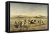 Threshing Wheat in Algeria, 1853-Adolphe Pierre Leleux-Framed Stretched Canvas