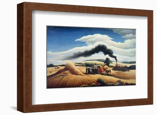 Threshing Wheat-Thomas Hart Benton-Framed Art Print
