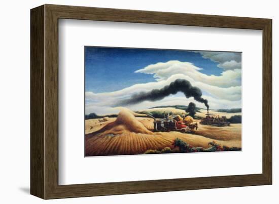 Threshing Wheat-Thomas Hart Benton-Framed Art Print
