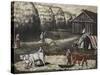 Threshing Yard. Evening (Terrain De Battage, Le Soir) Par Pirosmani (Pirosmanashvili), Niko (1862-1-Niko Pirosmanashvili-Stretched Canvas