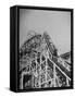 Thrill Seekers at the Top of the Cyclone Roller Coaster at Coney Island Amusement Park-Marie Hansen-Framed Stretched Canvas