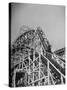 Thrill Seekers at the Top of the Cyclone Roller Coaster at Coney Island Amusement Park-Marie Hansen-Stretched Canvas