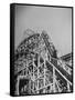 Thrill Seekers at the Top of the Cyclone Roller Coaster at Coney Island Amusement Park-Marie Hansen-Framed Stretched Canvas