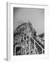 Thrill Seekers at the Top of the Cyclone Roller Coaster at Coney Island Amusement Park-Marie Hansen-Framed Photographic Print