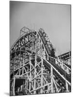 Thrill Seekers at the Top of the Cyclone Roller Coaster at Coney Island Amusement Park-Marie Hansen-Mounted Photographic Print