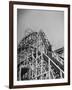 Thrill Seekers at the Top of the Cyclone Roller Coaster at Coney Island Amusement Park-Marie Hansen-Framed Photographic Print