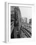 Thrill Seekers Getting a Hair Raising Ride on Cyclone Roller Coaster at Coney Island Amusement Park-Marie Hansen-Framed Premium Photographic Print