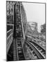 Thrill Seekers Getting a Hair Raising Ride on Cyclone Roller Coaster at Coney Island Amusement Park-Marie Hansen-Mounted Photographic Print