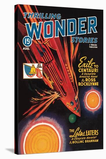 Thrilling Wonder Stories: Rocket Ship Troubles-null-Stretched Canvas