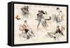 Thrills and Spills of a Lady Cyclist-null-Framed Stretched Canvas