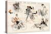 Thrills and Spills of a Lady Cyclist-null-Stretched Canvas