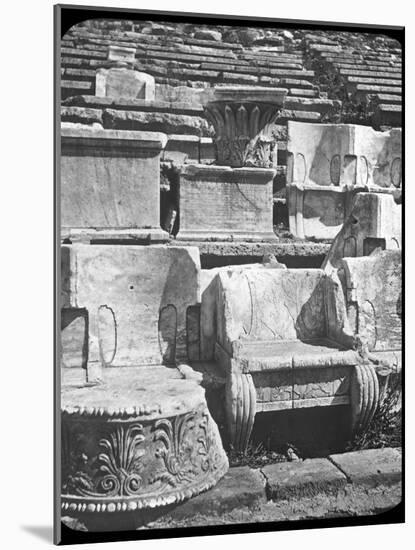 Throne of the Priest, Temple of Dionysus, Athens, Greece, Late 19th or Early 20th Century-null-Mounted Photographic Print