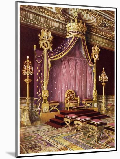 Throne Room in the Palace of Fontainebleau, France, 1911-1912-Edwin Foley-Mounted Giclee Print