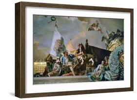 Throne Room: the Glory of Spain, Allegory of Castilia, 1762-1766-Giovanni Battista Tiepolo-Framed Giclee Print