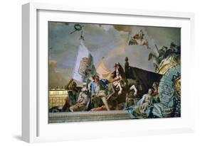 Throne Room: the Glory of Spain, Allegory of Castilia, 1762-1766-Giovanni Battista Tiepolo-Framed Giclee Print