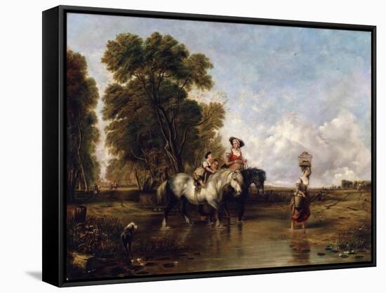 Through a Ford, 19th Century-William Shayer-Framed Stretched Canvas