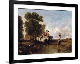 Through a Ford, 19th Century-William Shayer-Framed Giclee Print