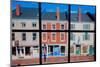 Through interior window pains, storefronts line Water Street in Hallowell, Maine-null-Mounted Photographic Print