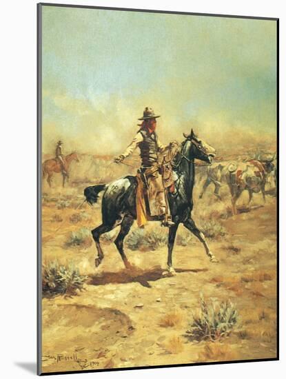 Through the Alkali-Charles Marion Russell-Mounted Art Print