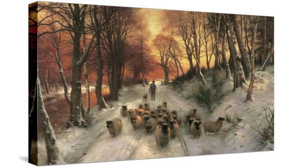 Through the Calm and Frosty Air-Joseph Farquharson-Stretched Canvas