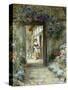 Through the Garden Door-George Sheridan Knowles-Stretched Canvas