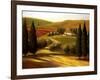 Through the Hills of Tuscany-Tim Howe-Framed Premium Giclee Print