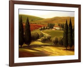 Through the Hills of Tuscany-Tim Howe-Framed Premium Giclee Print