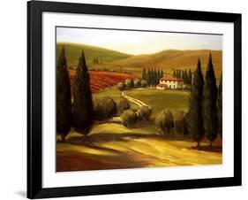 Through the Hills of Tuscany-Tim Howe-Framed Premium Giclee Print