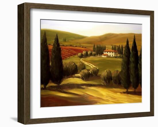 Through the Hills of Tuscany-Tim Howe-Framed Premium Giclee Print